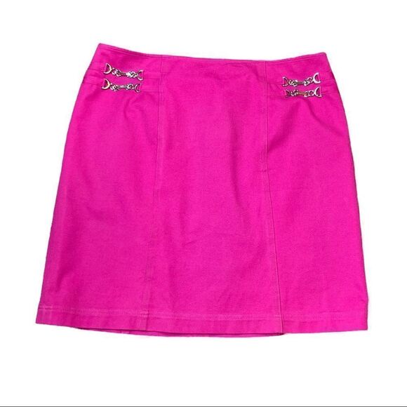 Doncaster Dresses & Skirts - Doncaster Straight Pink/Fuchsia Chains At Waist Skirt, Size 14